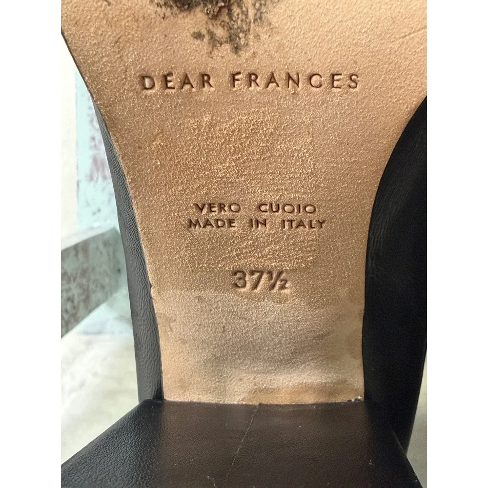 Dear Frances Spirit Boots Women 37.5 Black Leather Block Heel Ankle Bootie Italy